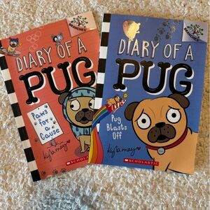 Scholastic 'Diary of a Pug' Red and Blue Book Set
